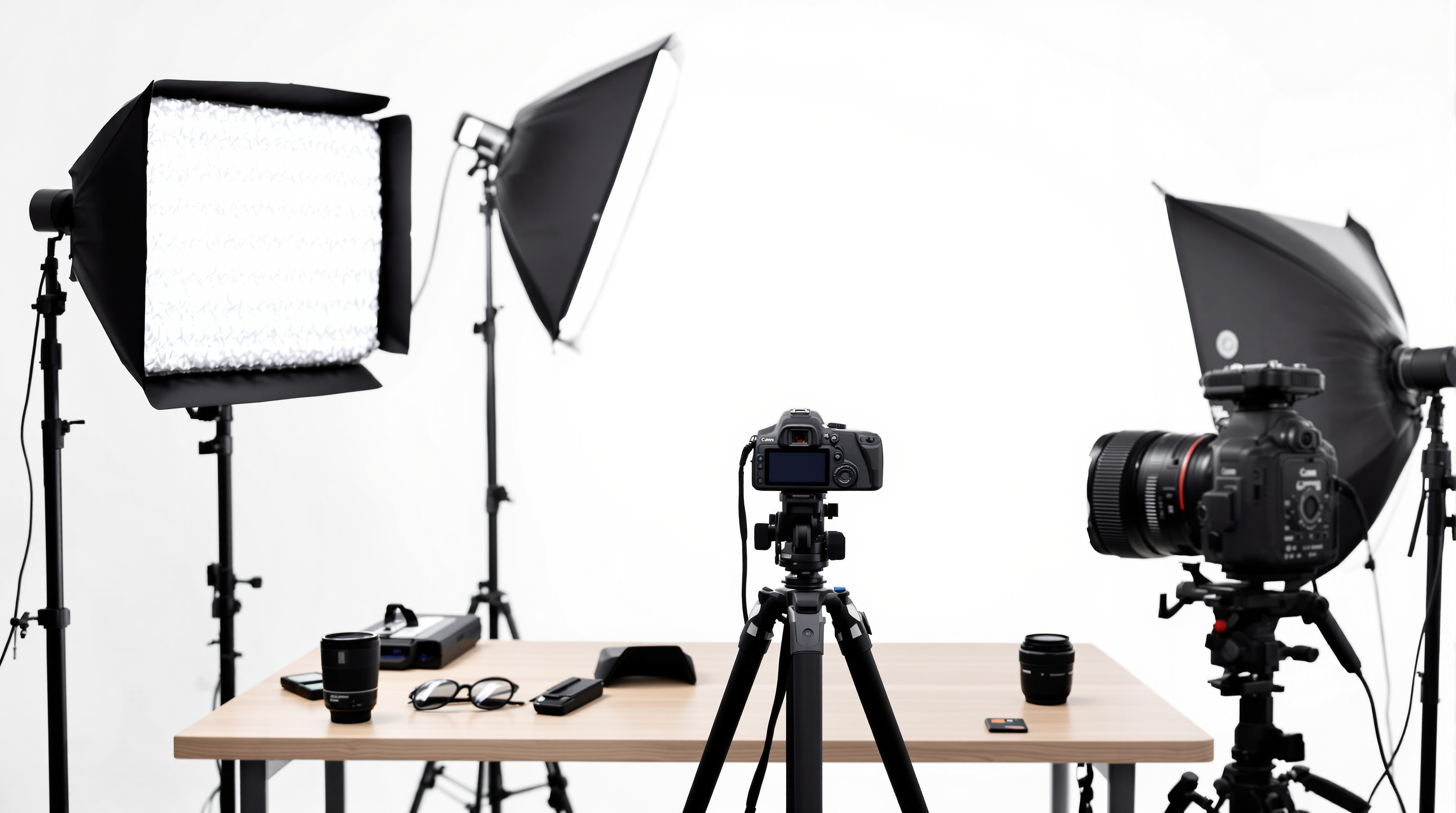 Professional studio lighting setup for portrait photography